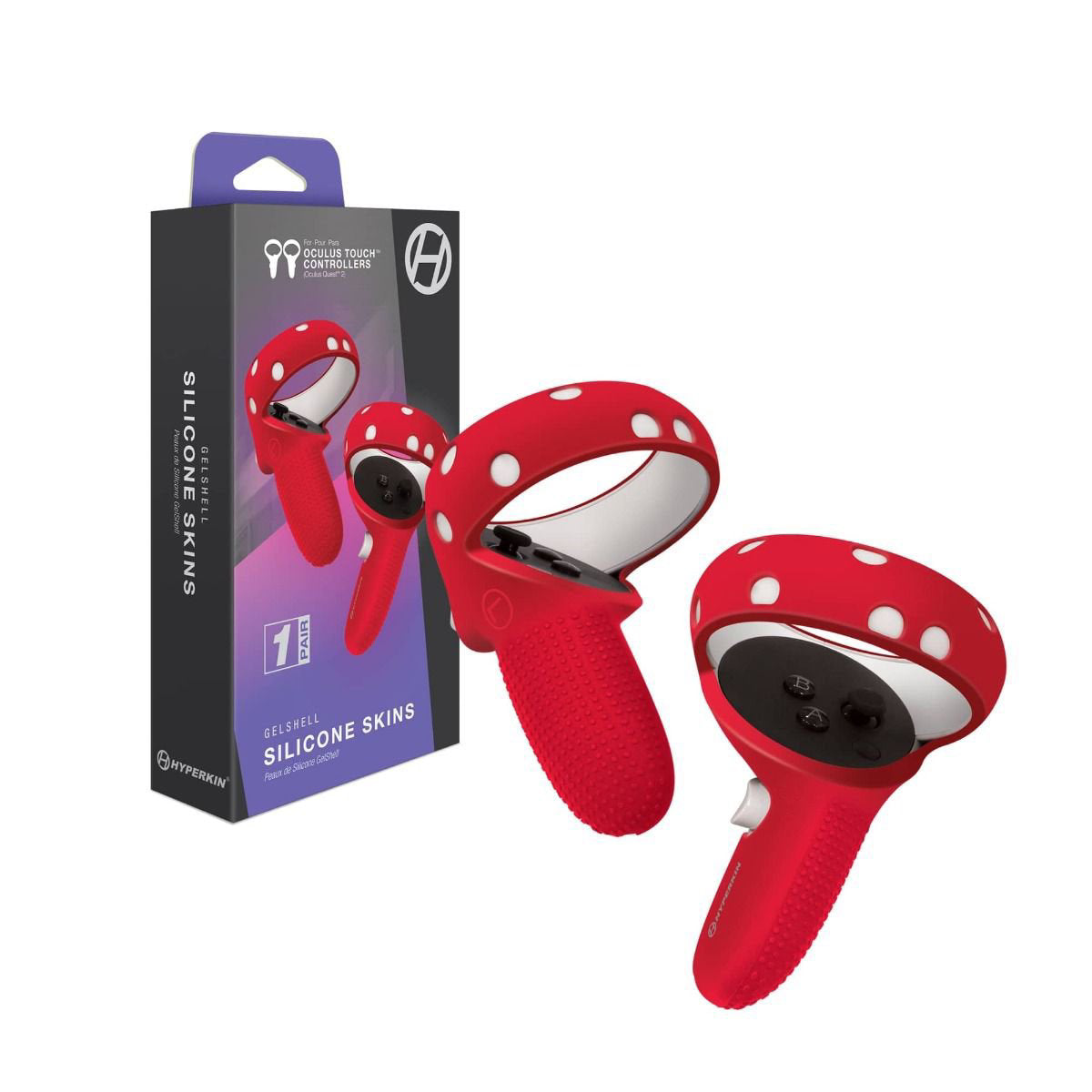 Hyperkin GelShell Silicone Skins Controllers for Oculus Quest 2 Touch Controllers - Red