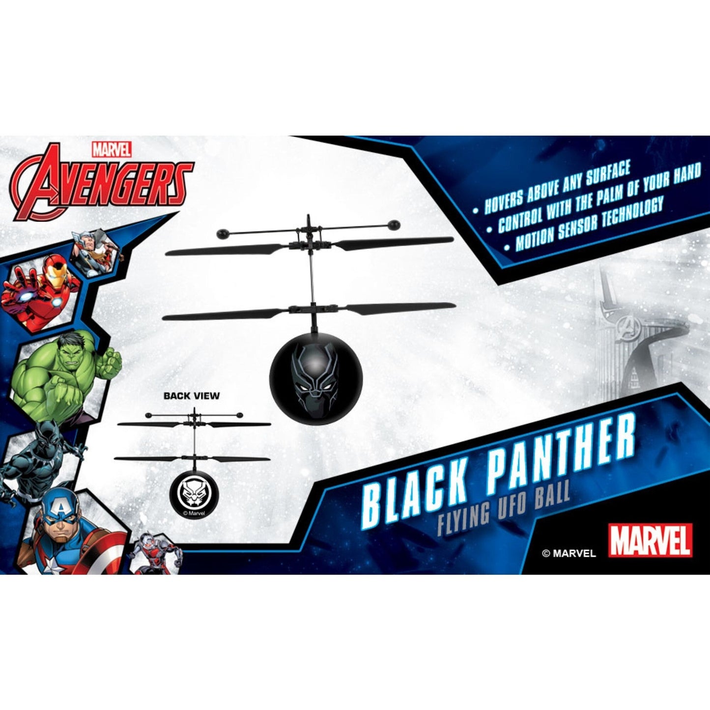 Helicóptero con bola ovni IR de Pantera Negra de Marvel Avengers de World Tech Toys