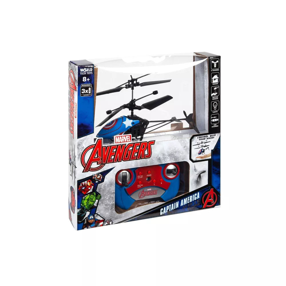 Helicóptero de infrarrojos de 2 canales Capitán América de Marvel de World Tech Toys