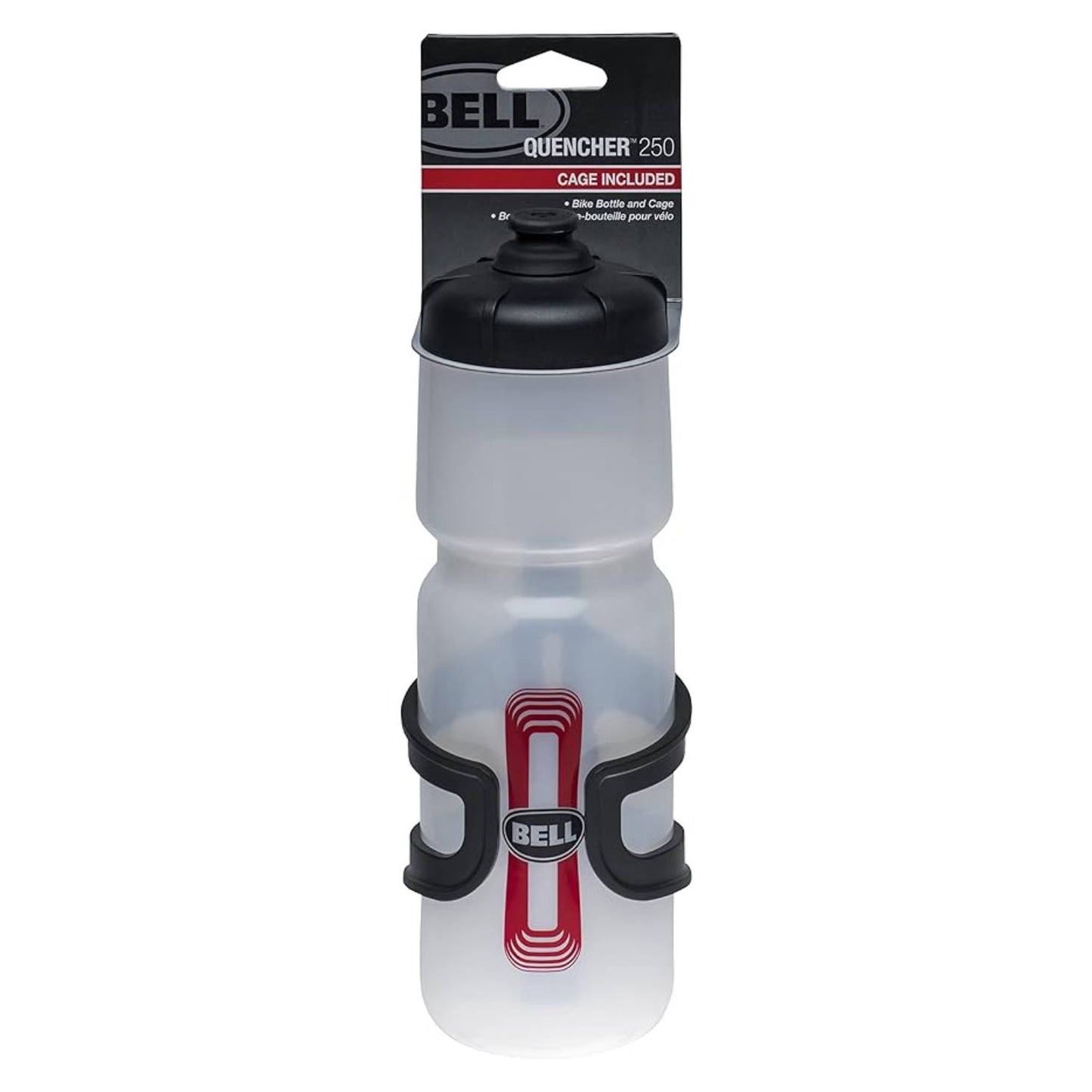 Botella de agua de plástico y portabotellas Bell Quencher de 26 oz, transparente