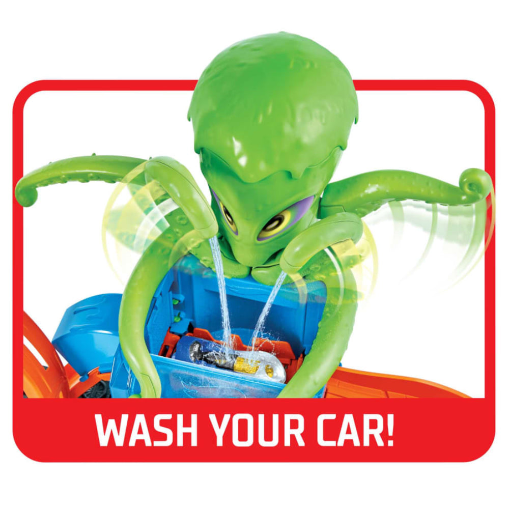 Hot Wheels City Ultimate Octo Car Wash Playset with One Color Reveal Car