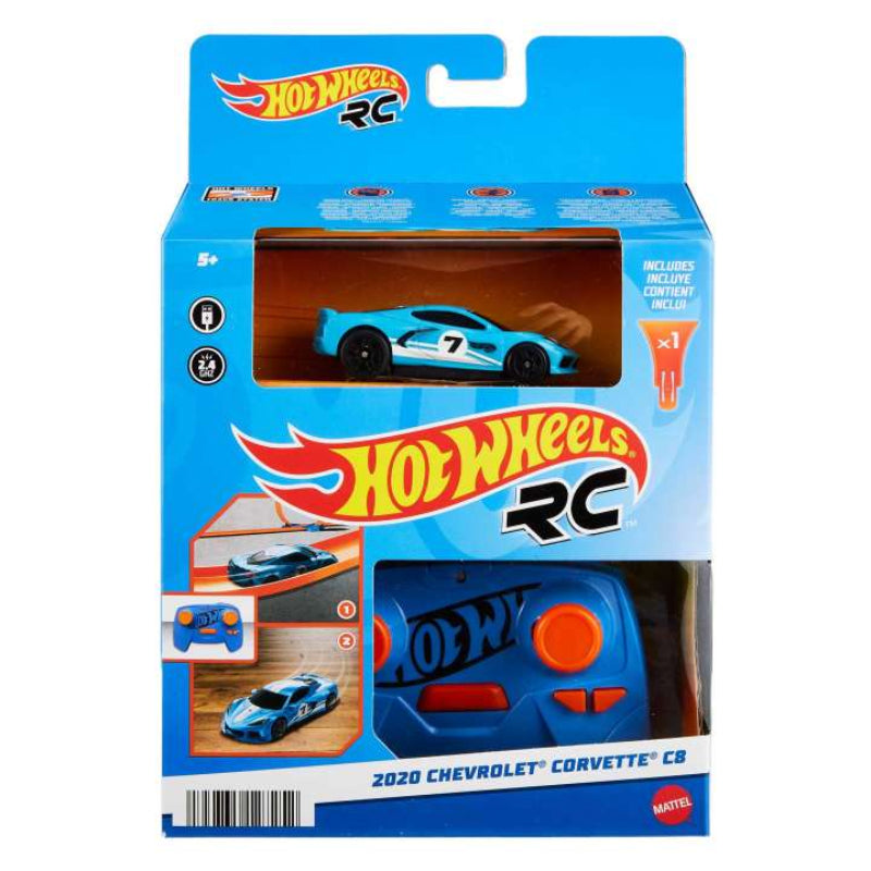 Vehículo radiocontrolado C8 Corvette de Hot Wheels a escala 1:64