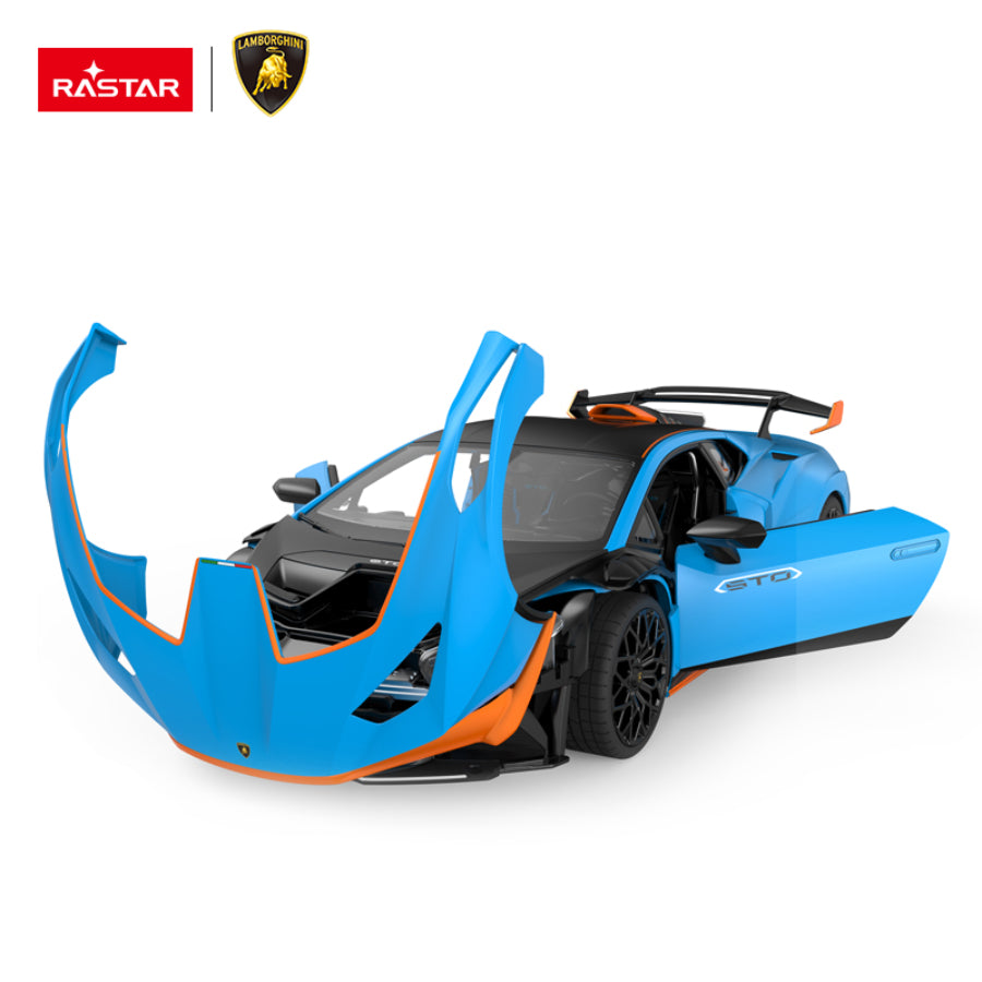 Coche de juguete a control remoto Rastar RC 1:14 Lamborghini Huracan STO - Azul