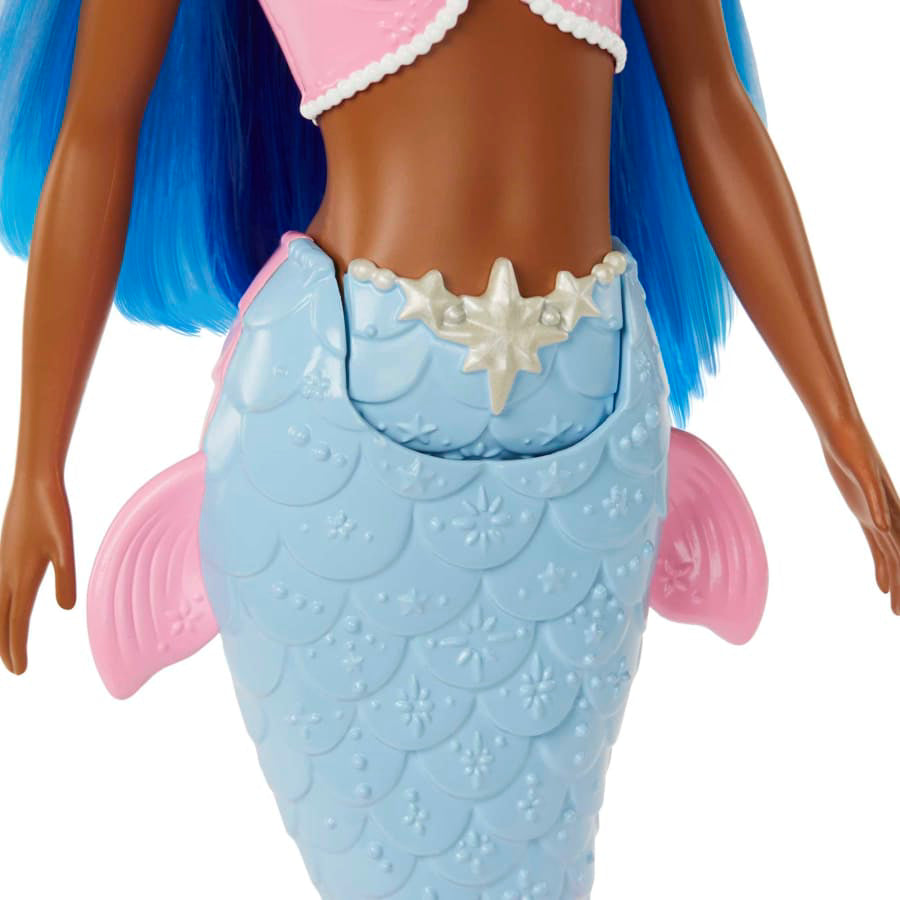 Muñeca sirena Barbie Dreamtopia con cola de sirena y tiara con degradado rosa y azul