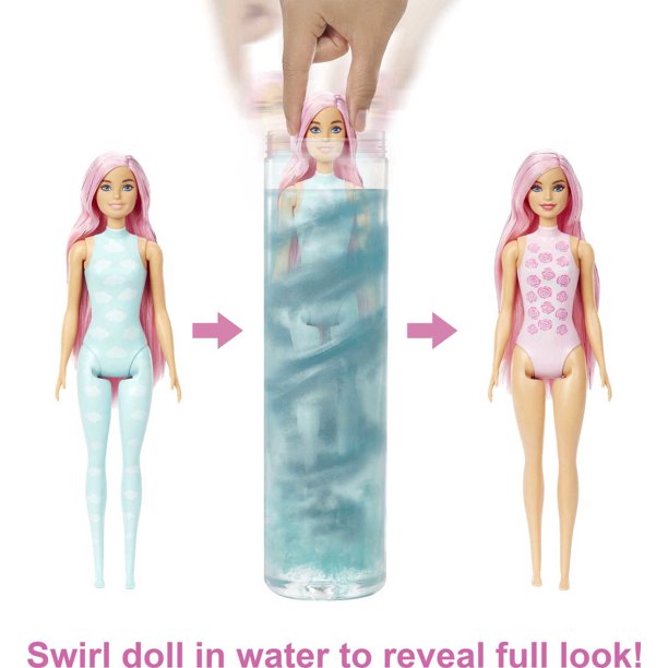 Barbie Color Reveal Doll, Sunshine and Sprinkles Series with 7 Surpises, Color-Change Transformation