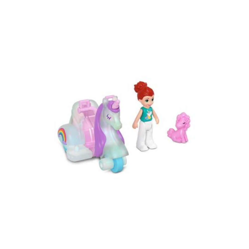 Conjunto de muñeca en miniatura y vehículo de fundición a presión Polly Pocket con minimascota (surtido)