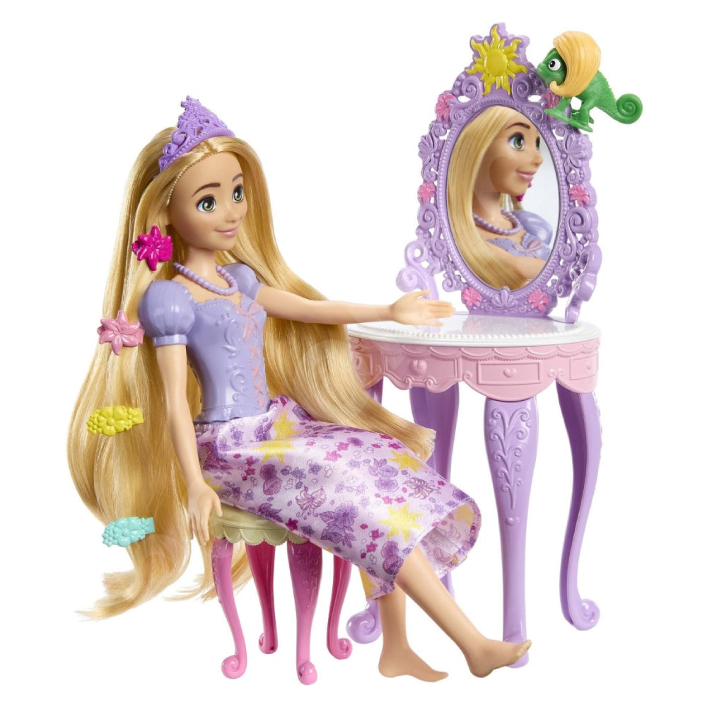 Muñeca y set de tocador de la princesa Rapunzel de Disney