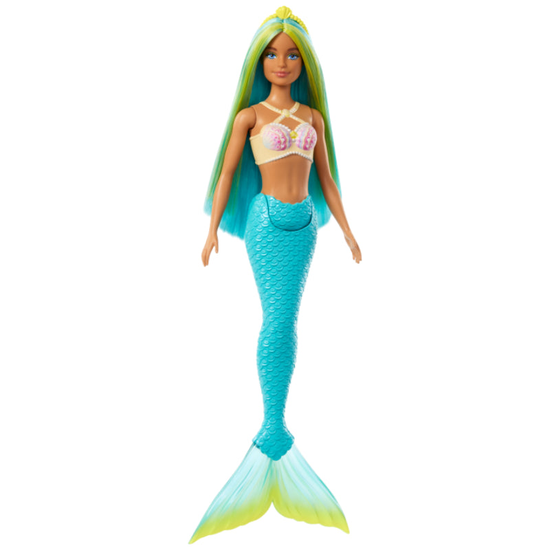 Muñeca Barbie sirena con cabello verde