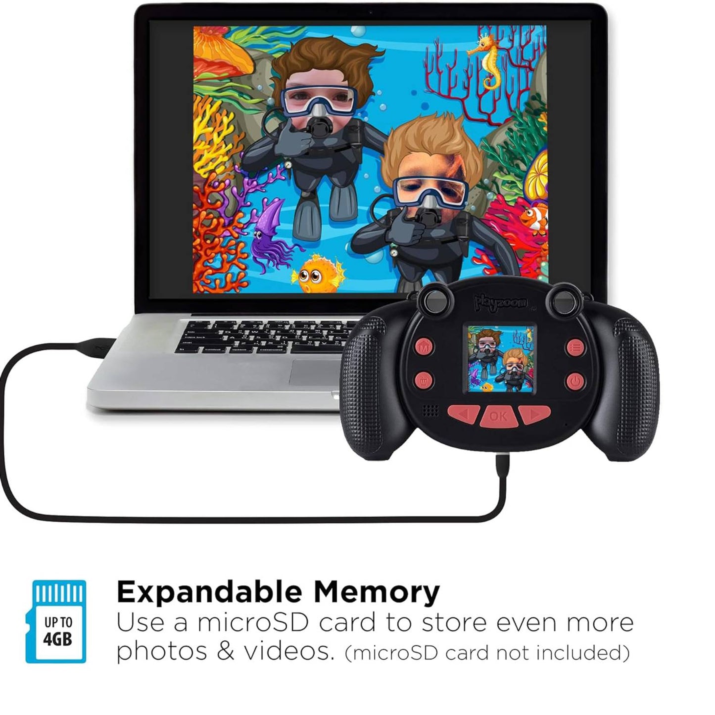 PlayZoom Snapcam Kids Digital Camera - Black
