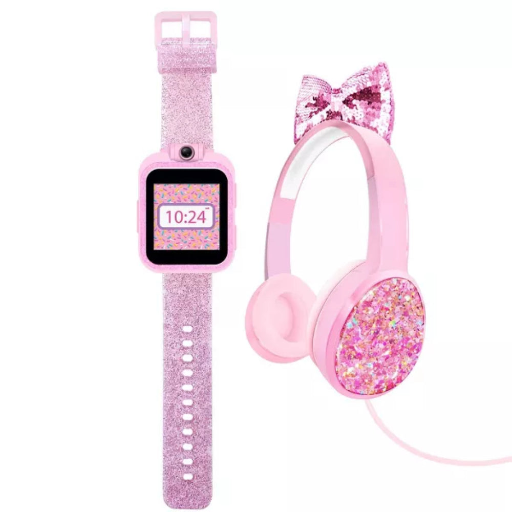 PlayZoom Kids Smartwatch with Headphones - Pink Sparkle Bow