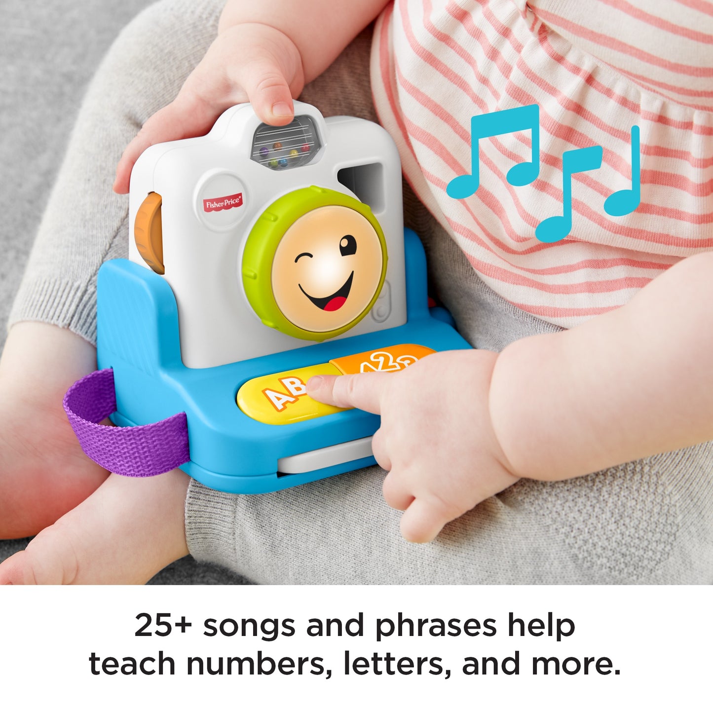 Fisher-Price Laugh 'N Learn Click & Learn Instant Camera Musical Toy with Lights, Music and Sounds - Curacao
