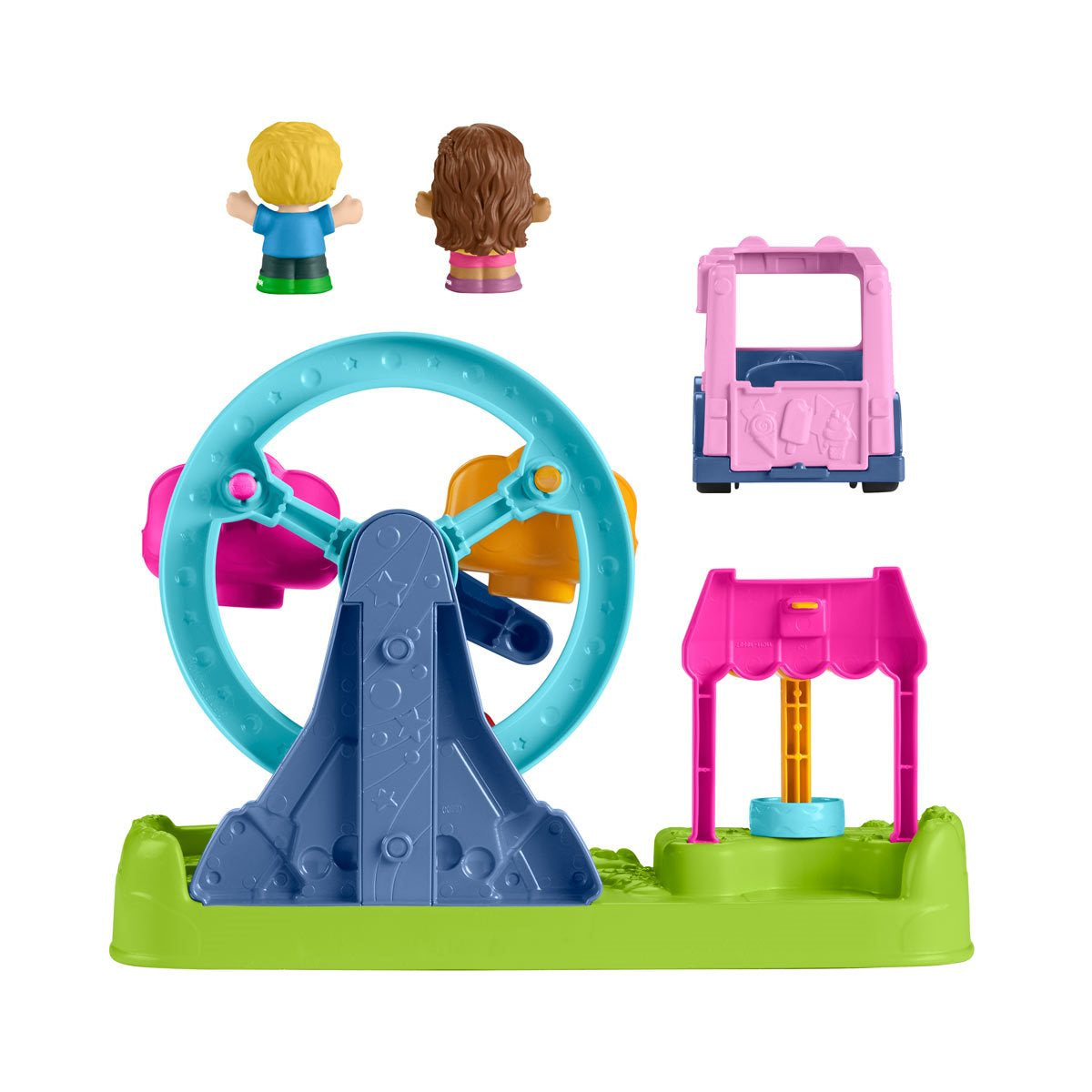 Juego de carnaval Little People de Fisher-Price con noria, figuras y efectos de sonido