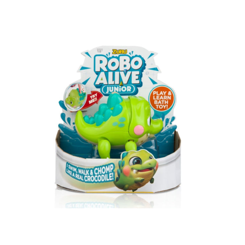 Juguete de baño con forma de cocodrilo Robo Alive Junior, color verde