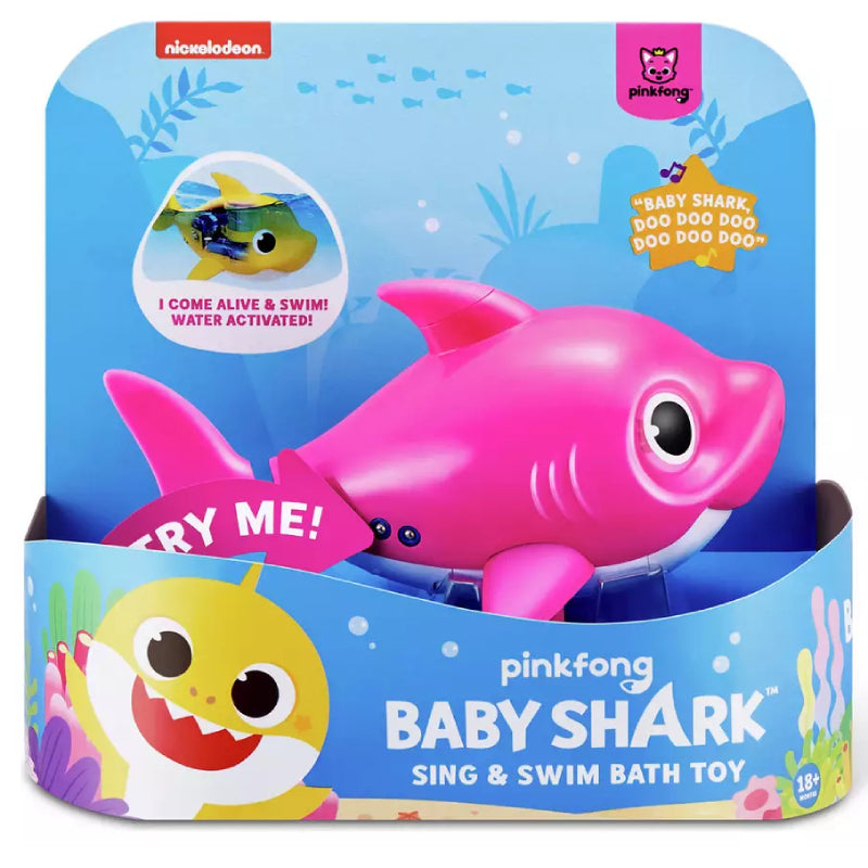 Juguete de baño con forma de tiburón bebé Robo Alive Junior, color rosa