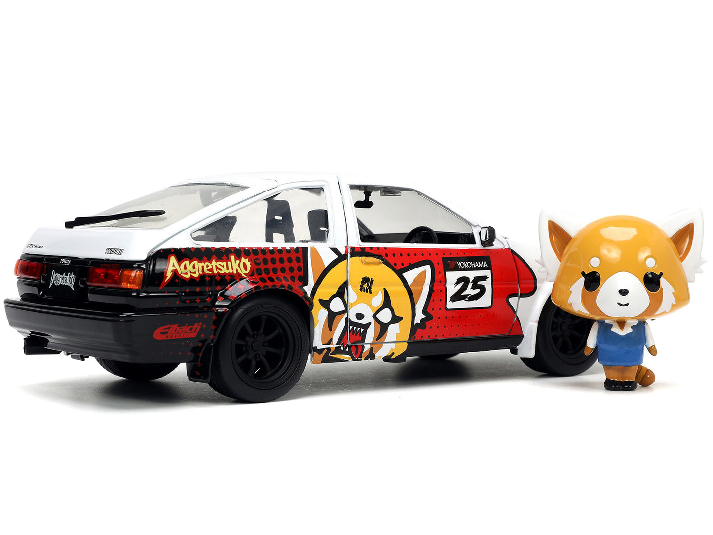 Jada Toys Toyota Trueno Die-cast Car with Aggretsuko Figure - White