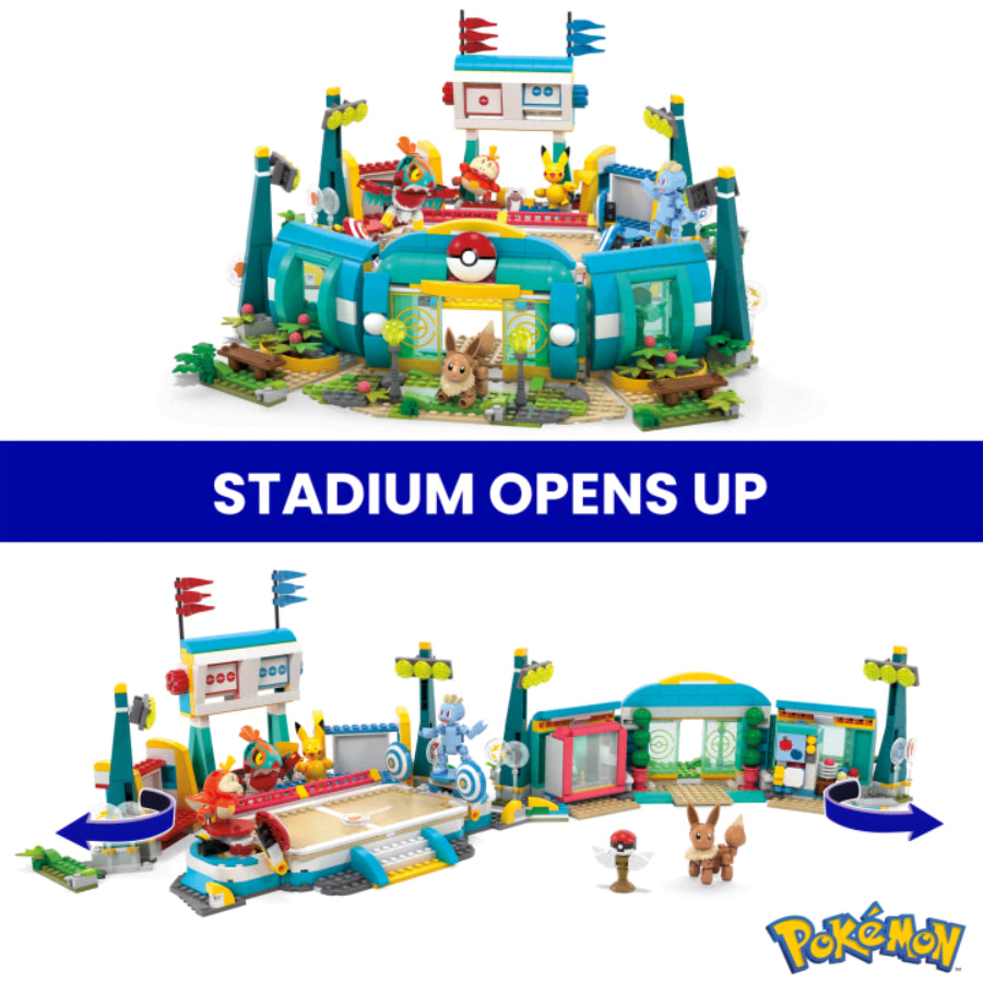 Juego de construcción de estadio de entrenamiento Pokémon MEGA (1101 piezas)