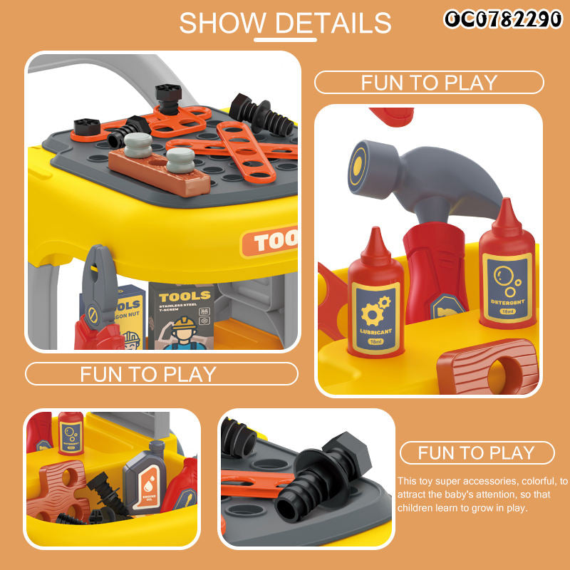 Ocean Toys Trolley Educational Pretend Play Games Kids Tool Cart Set Toys