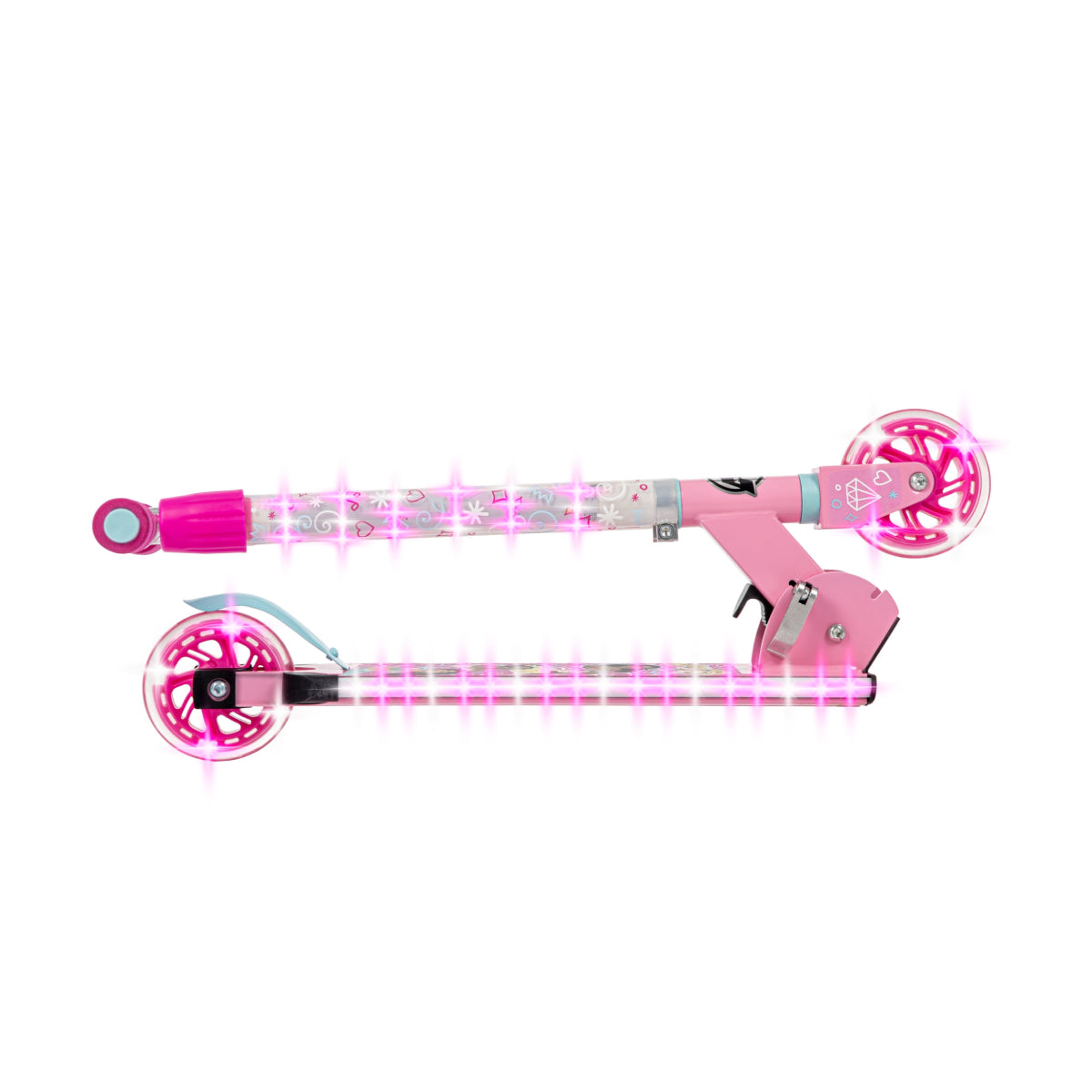 Disney Princess Electro-Light Inline Kick Scooter for Girls - Pink