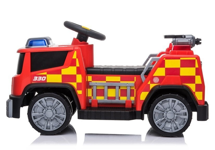 6V 4-Wheel Ride On Fire Truck - Red