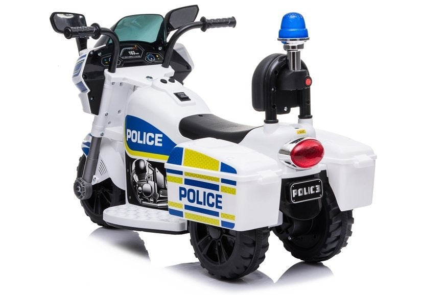 6V Police Bike 3 Wheel - White