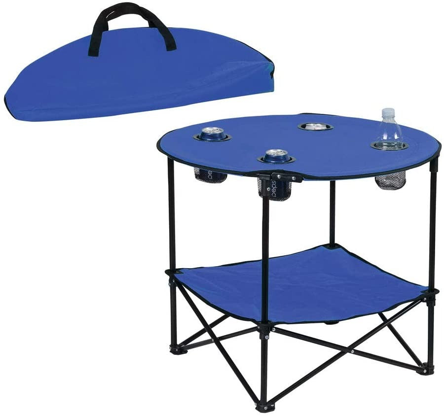 2- Tier Blue Folding Table by Preferred Nation