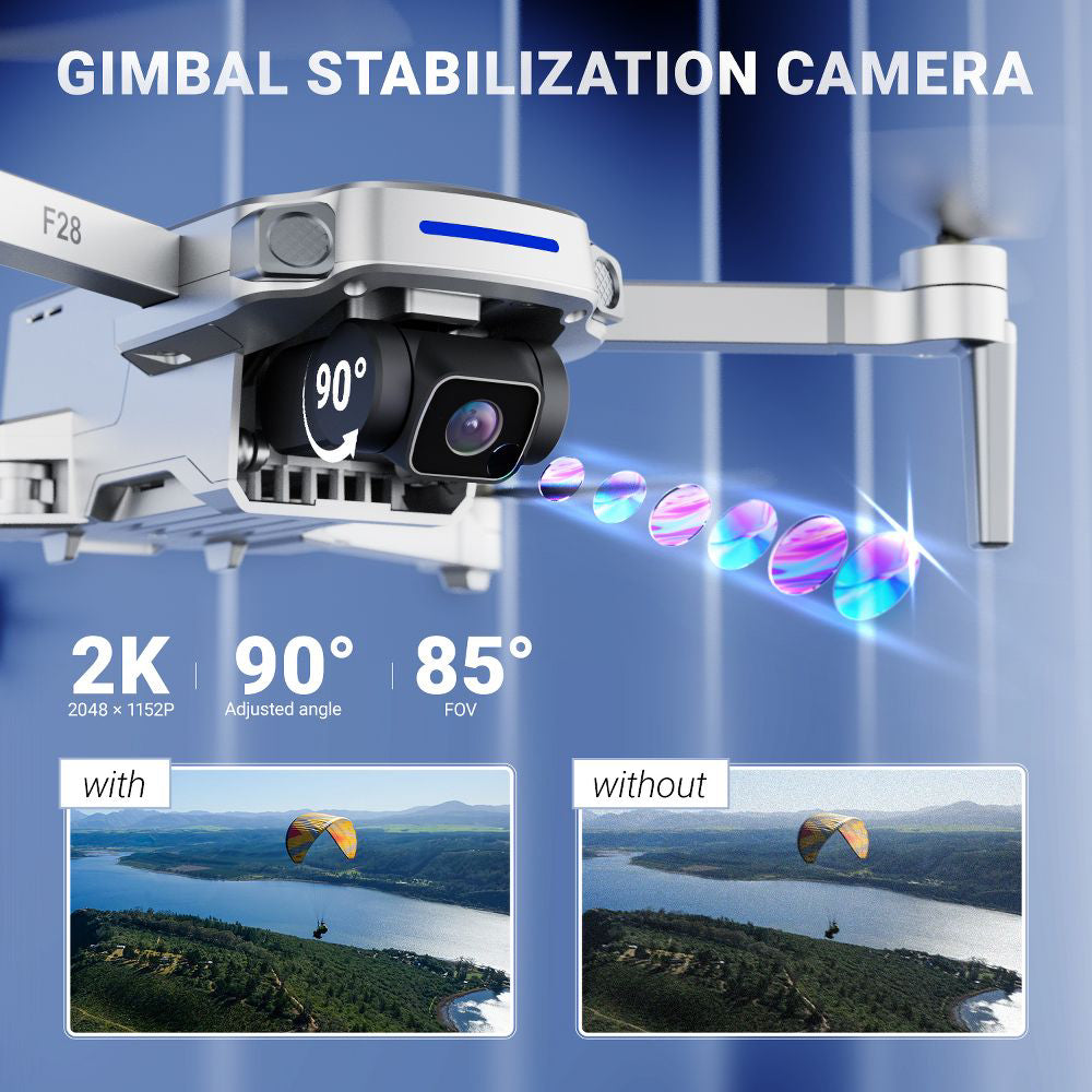 Dron plegable con GPS Contixo F28 con cámara FHD 2K y estuche de transporte, color blanco