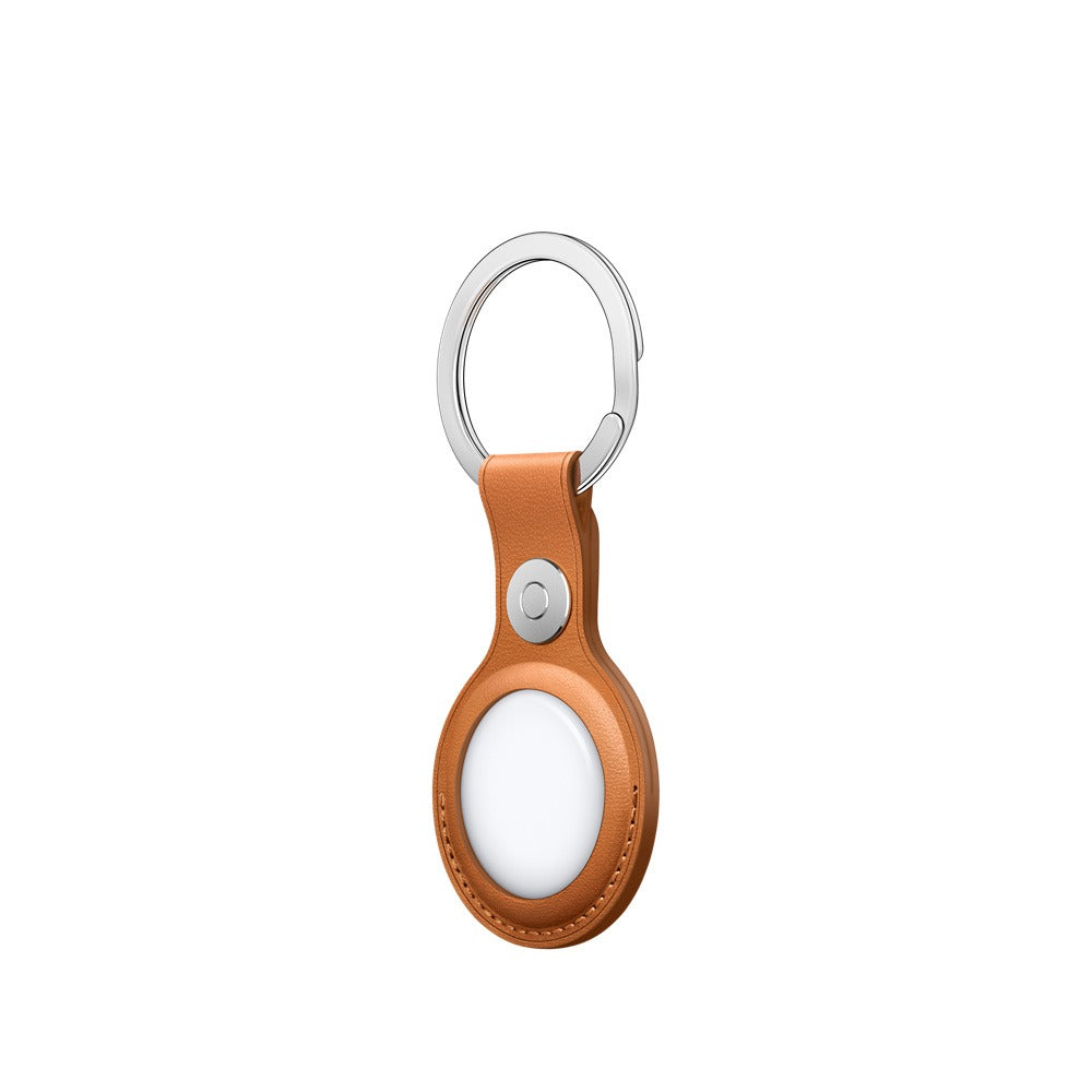 Apple AirTag Leather Key Ring - Golden Brown