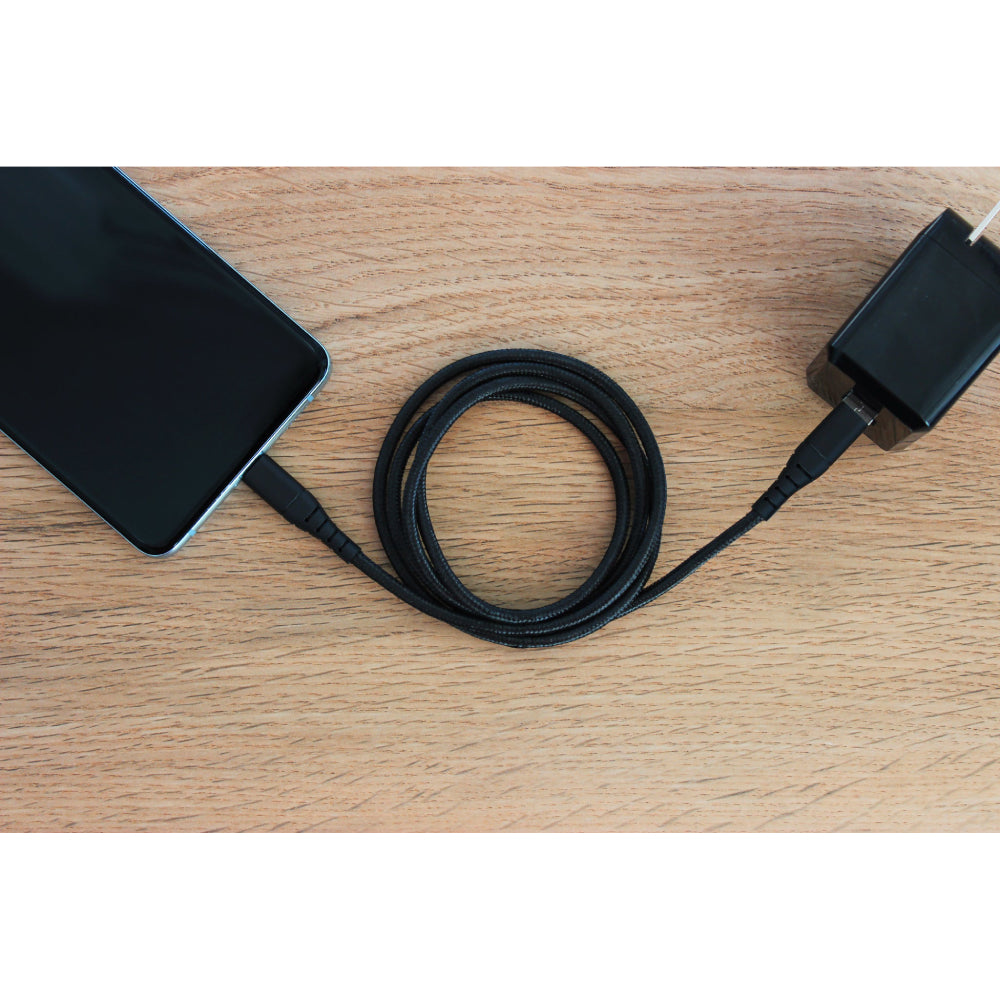 Tekya 6 ft USB-C to Lightning Braided Cable - Black