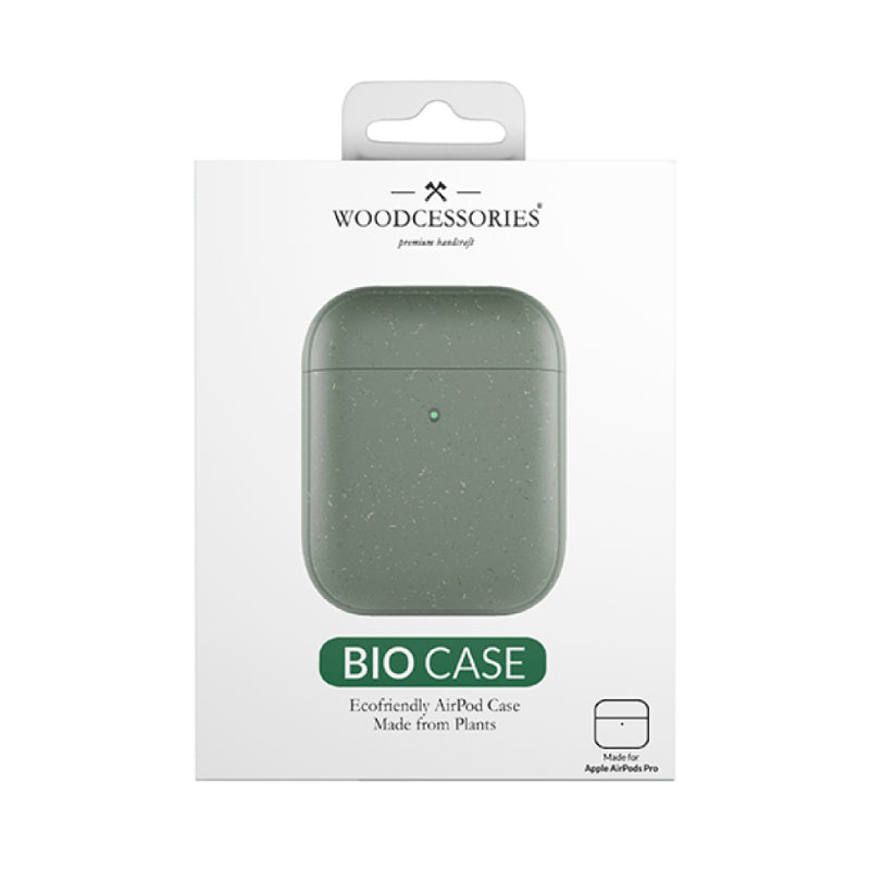 Estuche de carga biológica CS Woodcessories para Apple Airpods (1.ª y 2.ª generación) - Verde medianoche