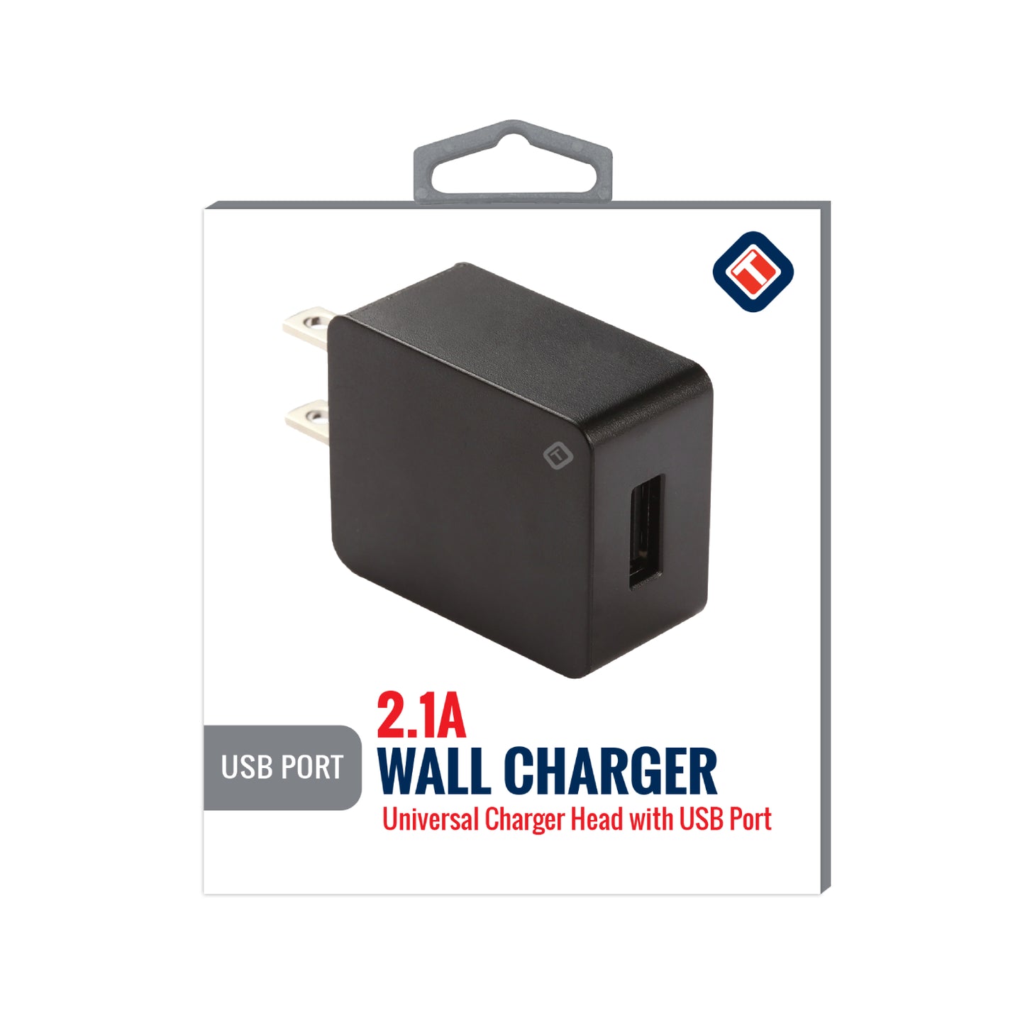 Cargador de pared USB Tekya 2.1A - Negro