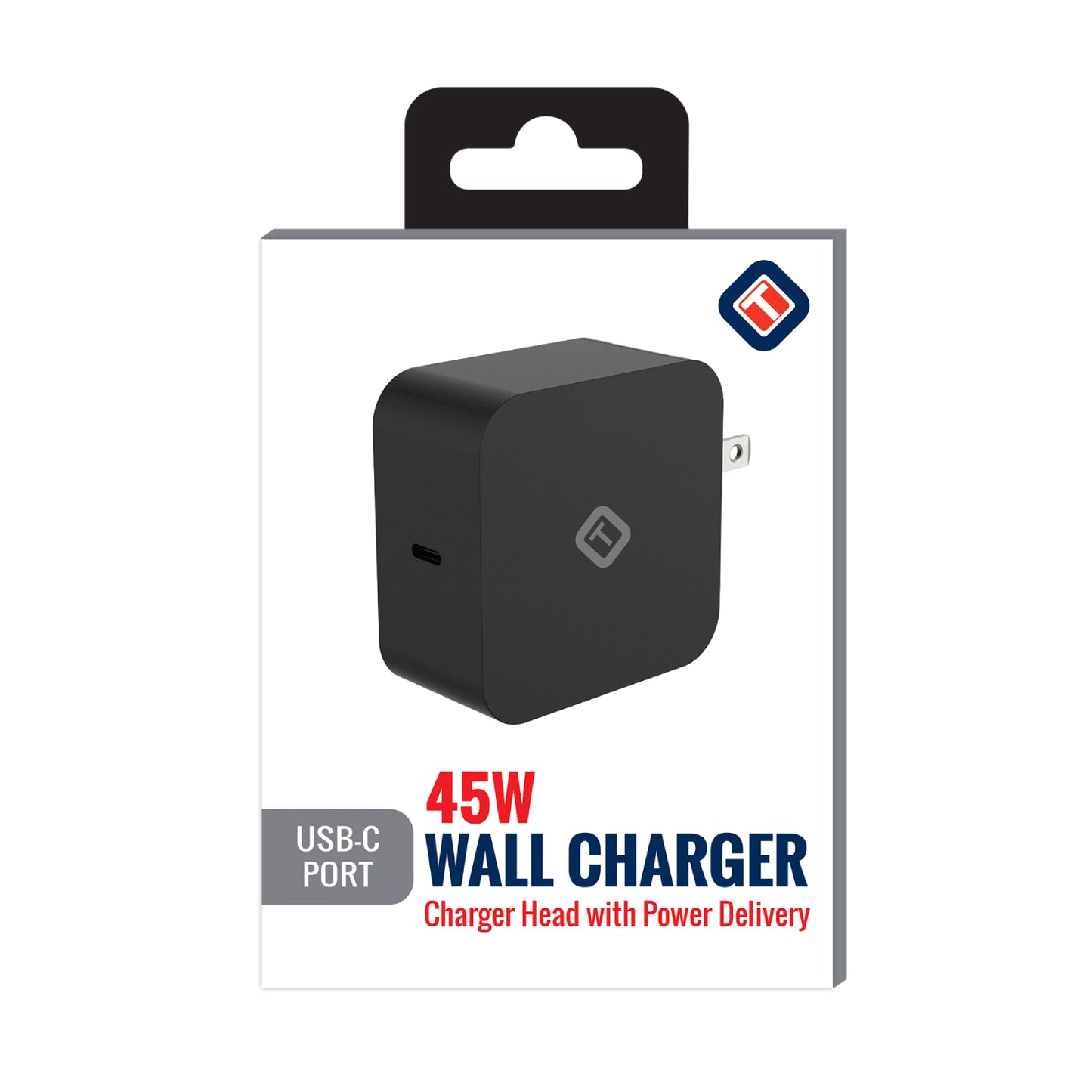 Tekya 45W Power Delivery USB-C Wall Charger Head - Black
