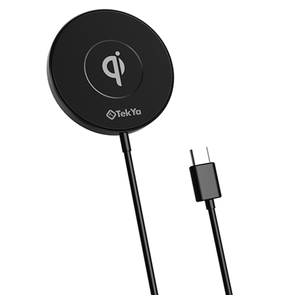 Tekya Qitek Spot 15W Qi Wireless Charging Pad with Magnetic Suction - Black