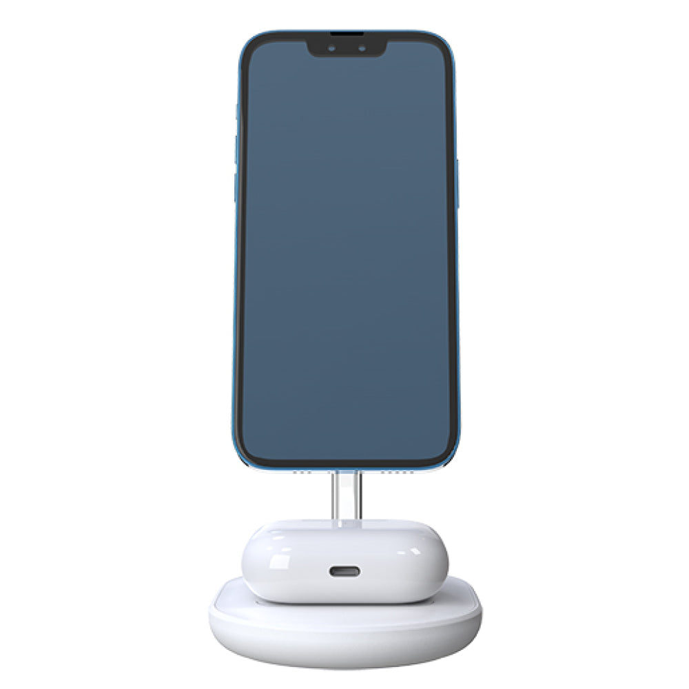 Tekya 2-in-1 Qitek Magstand Magsafe Wireless Charger - White