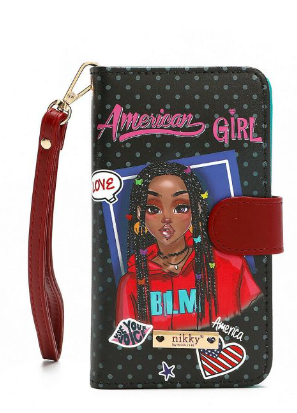 Funda para teléfono American Girl de Nicole Lee con espejo y ranuras para tarjetas de crédito - Multicolor