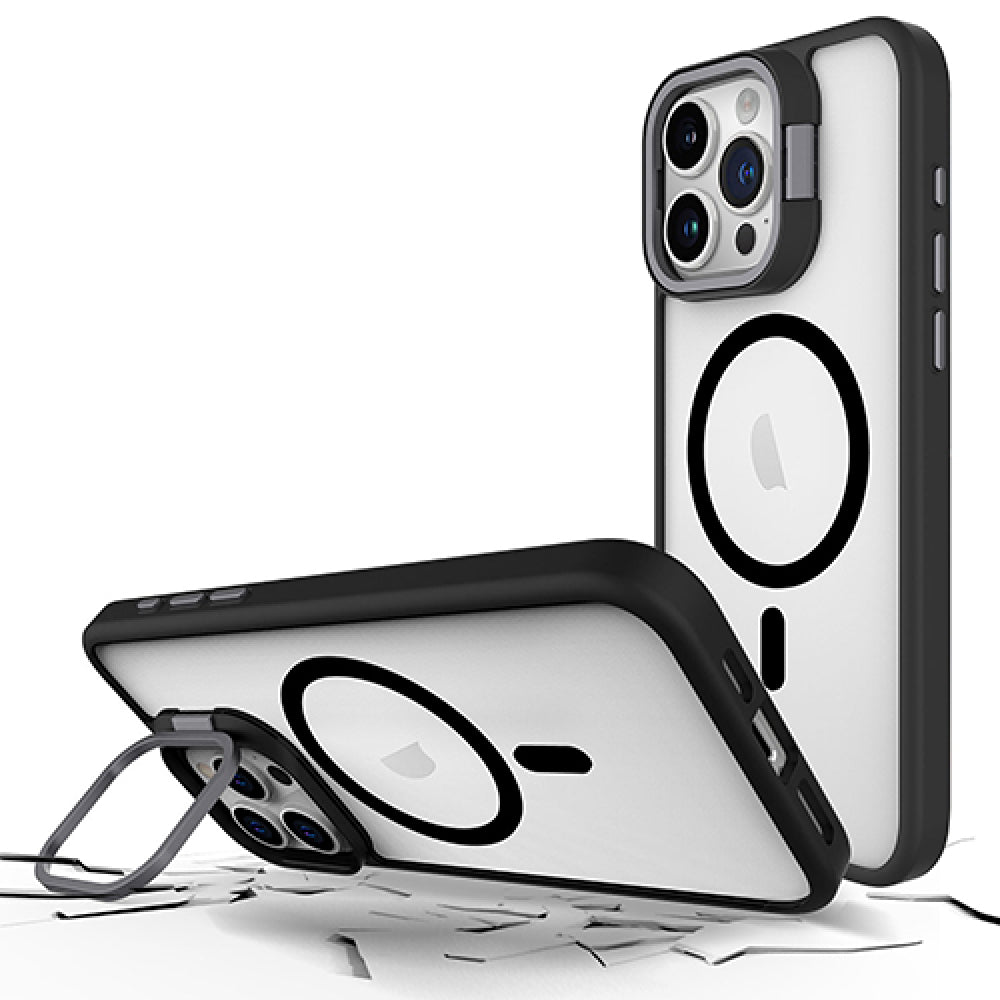 Estuche Prodigee Kickit MageSafe con marco de lente exclusivo y soporte para iPhone 15 Pro - Negro