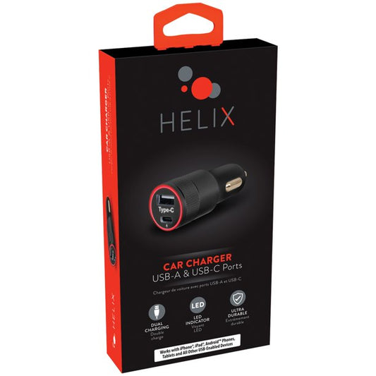 Cargador para coche HELIX con dos puertos USB-A 