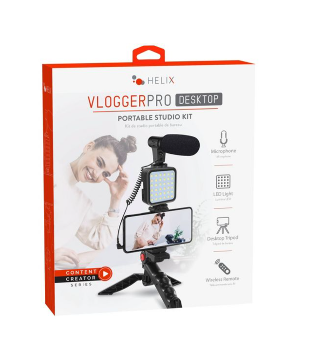 Helix Vlogger Pro Desktop Portable Studio Kit - Black