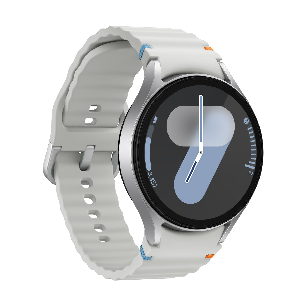 Reloj inteligente Samsung Galaxy Watch7 de 44 mm con caja de aluminio plateada y correa blanca - Bluetooth