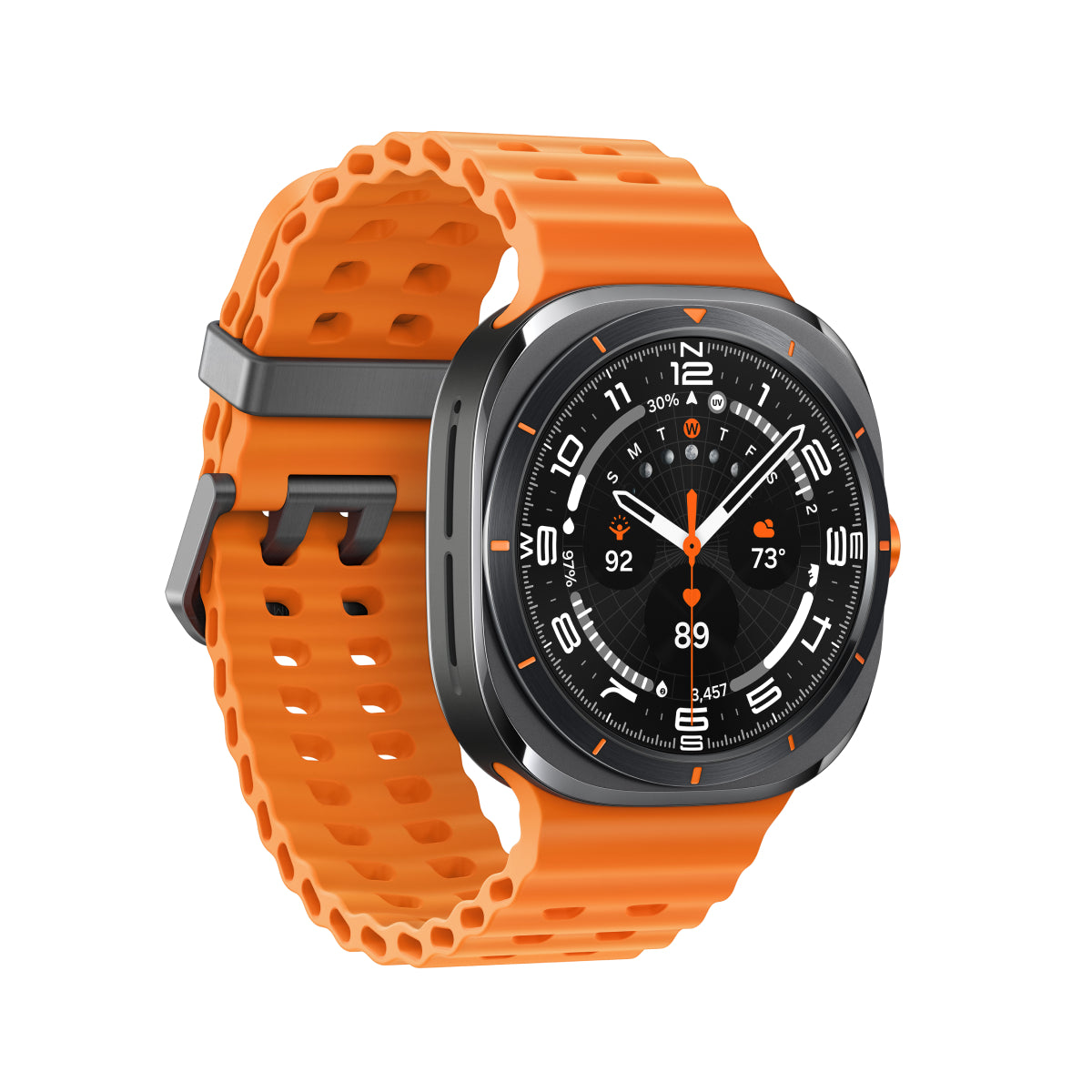 Samsung Galaxy Ultra Watch Titanium Gray Case Smartwatch with Orange Band - LTE