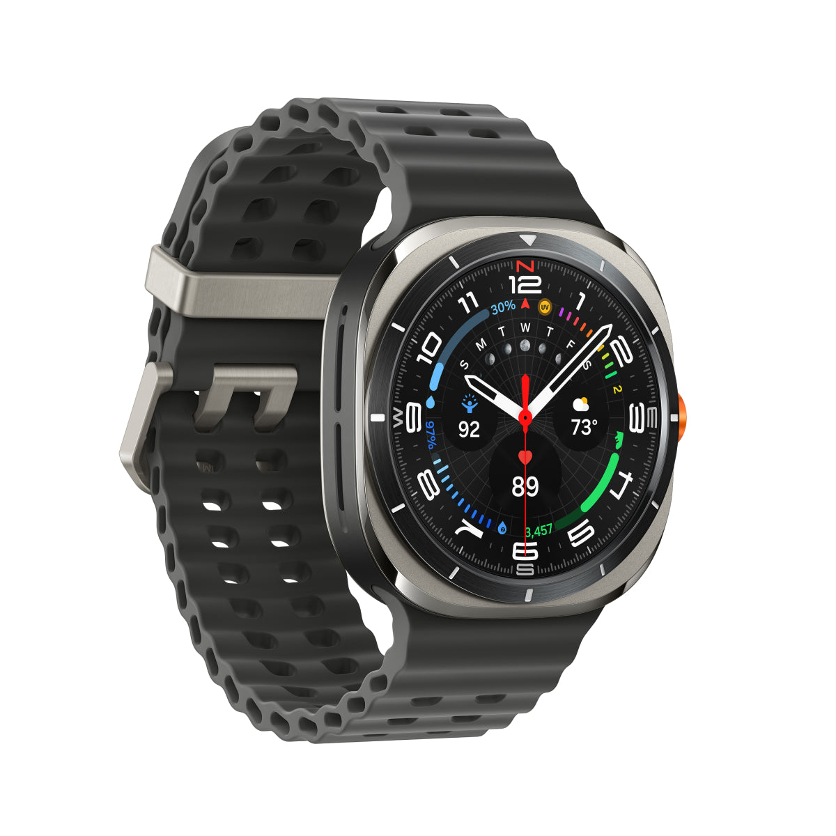 Reloj inteligente Samsung Galaxy Ultra Watch con caja de titanio color plata y correa gris - LTE