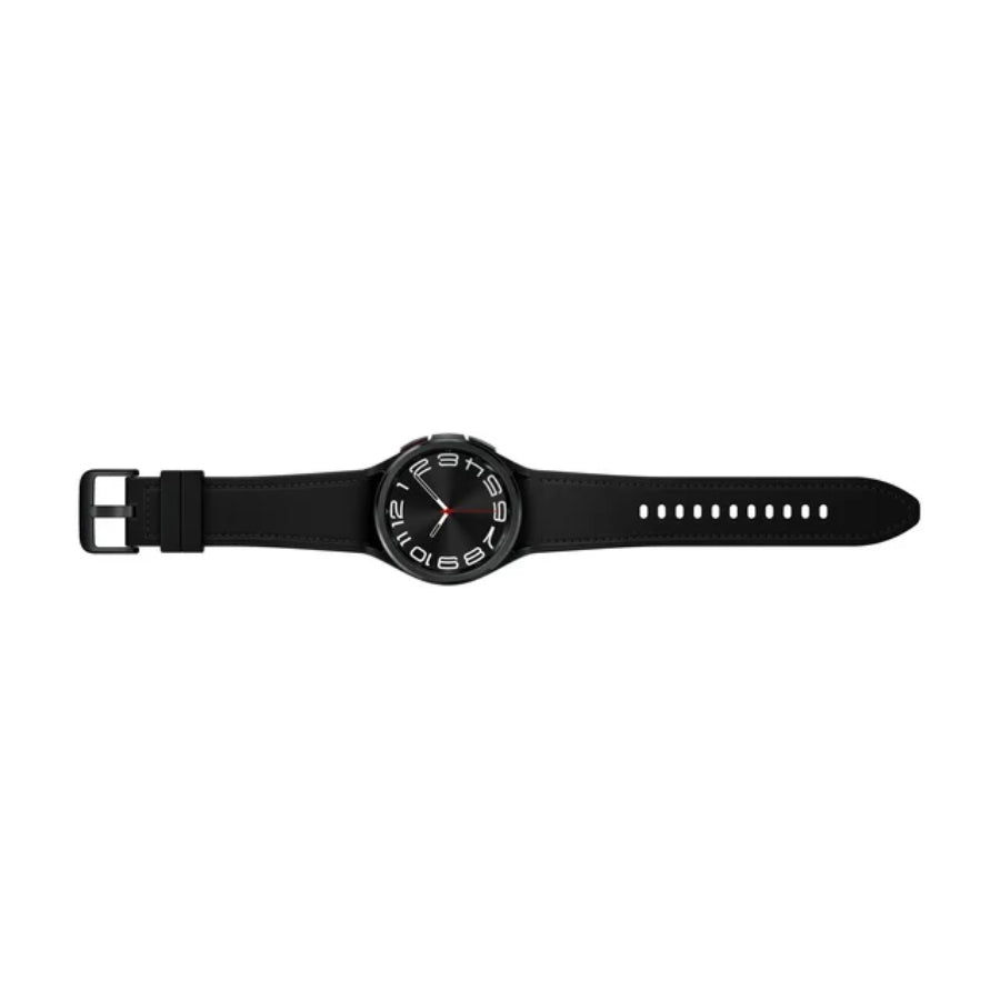 Samsung Galaxy Watch6 Unisex 43mm Aluminum Case Smartwatch with Black Leather Band - Bluetooth