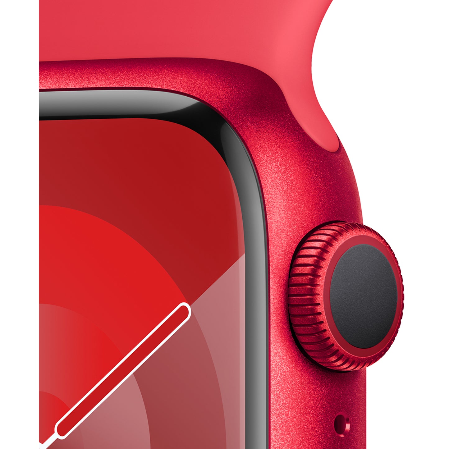 Reloj inteligente unisex Apple Series 9 con caja de aluminio de 41 mm y correa deportiva (talla pequeña/mediana), GPS, color rojo