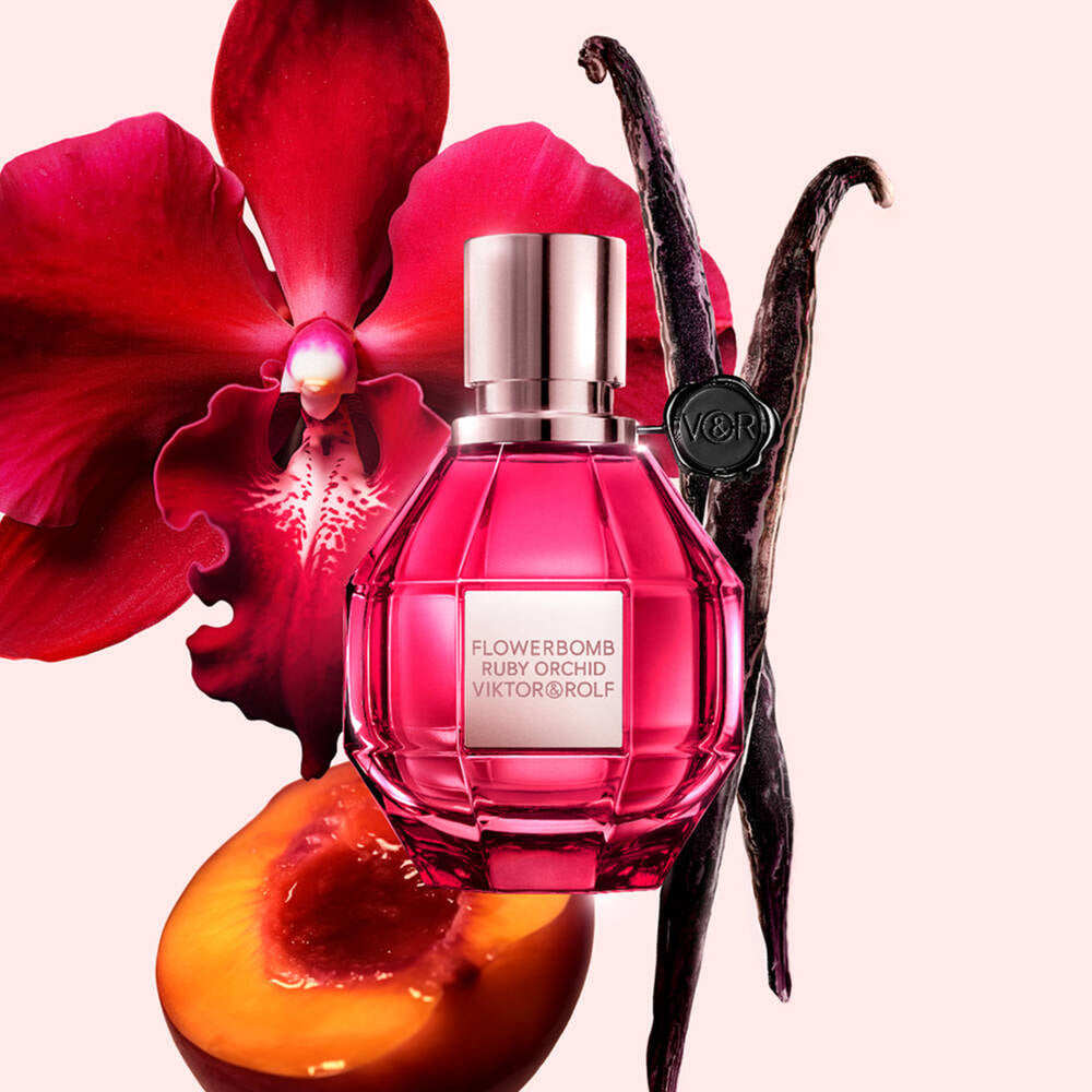 Eau de Parfum Flower Bomb Ruby Orchid para mujer de 3,4 oz de Viktor &amp; Rolf