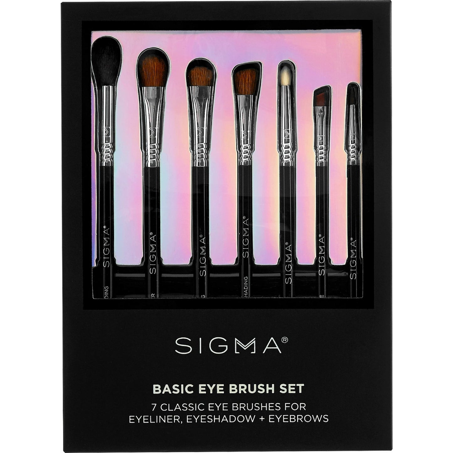 Juego de 7 pinceles básicos para ojos EK001 de Sigma Beauty, color negro