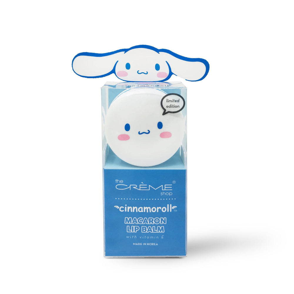 Bálsamo labial Cinnamoroll Macaron de The Crème Shop, 0,26 oz, rollo de canela