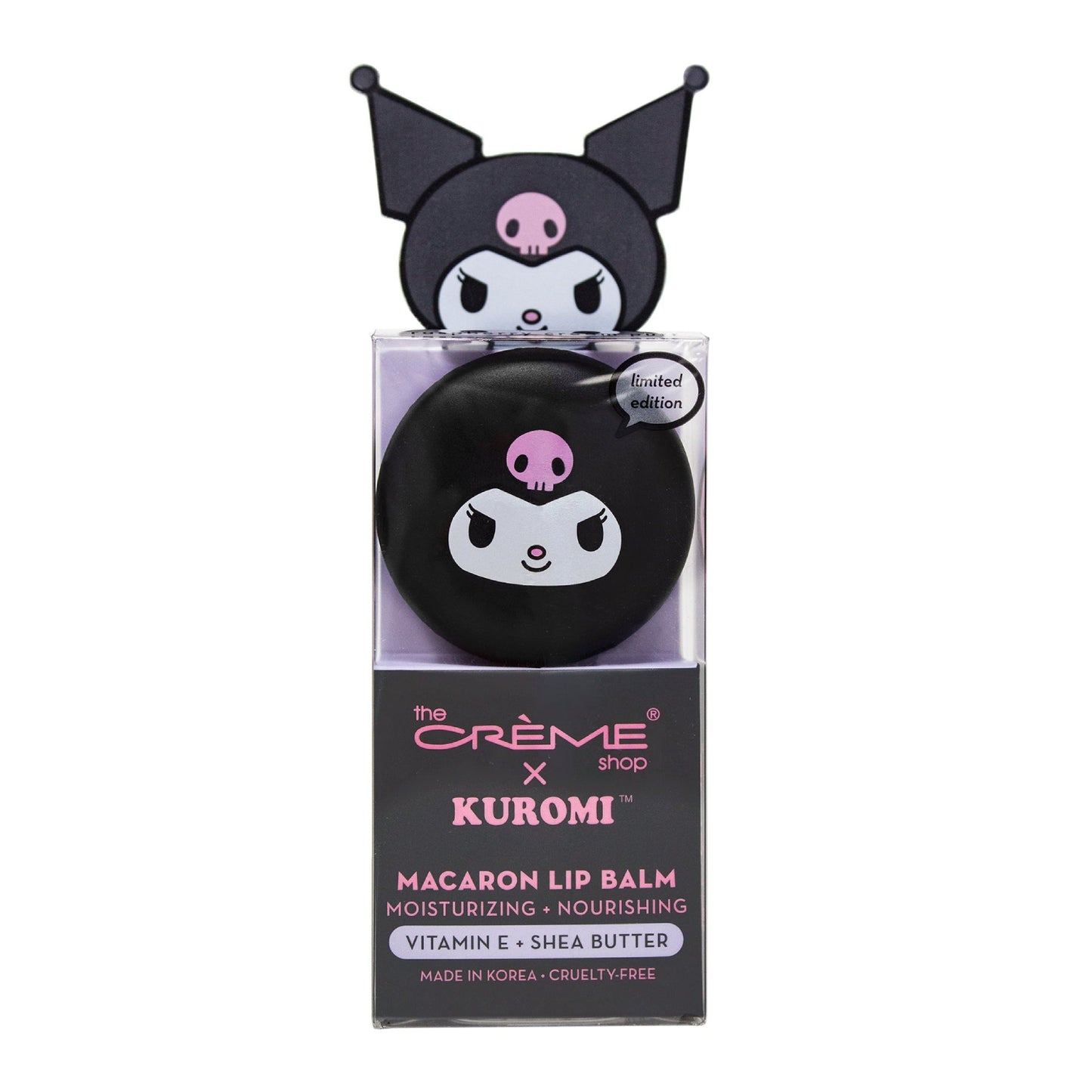 The Crème Shop x Kuromi Macaron Lip Balm 0.26 oz - Raspberry Cream Puff