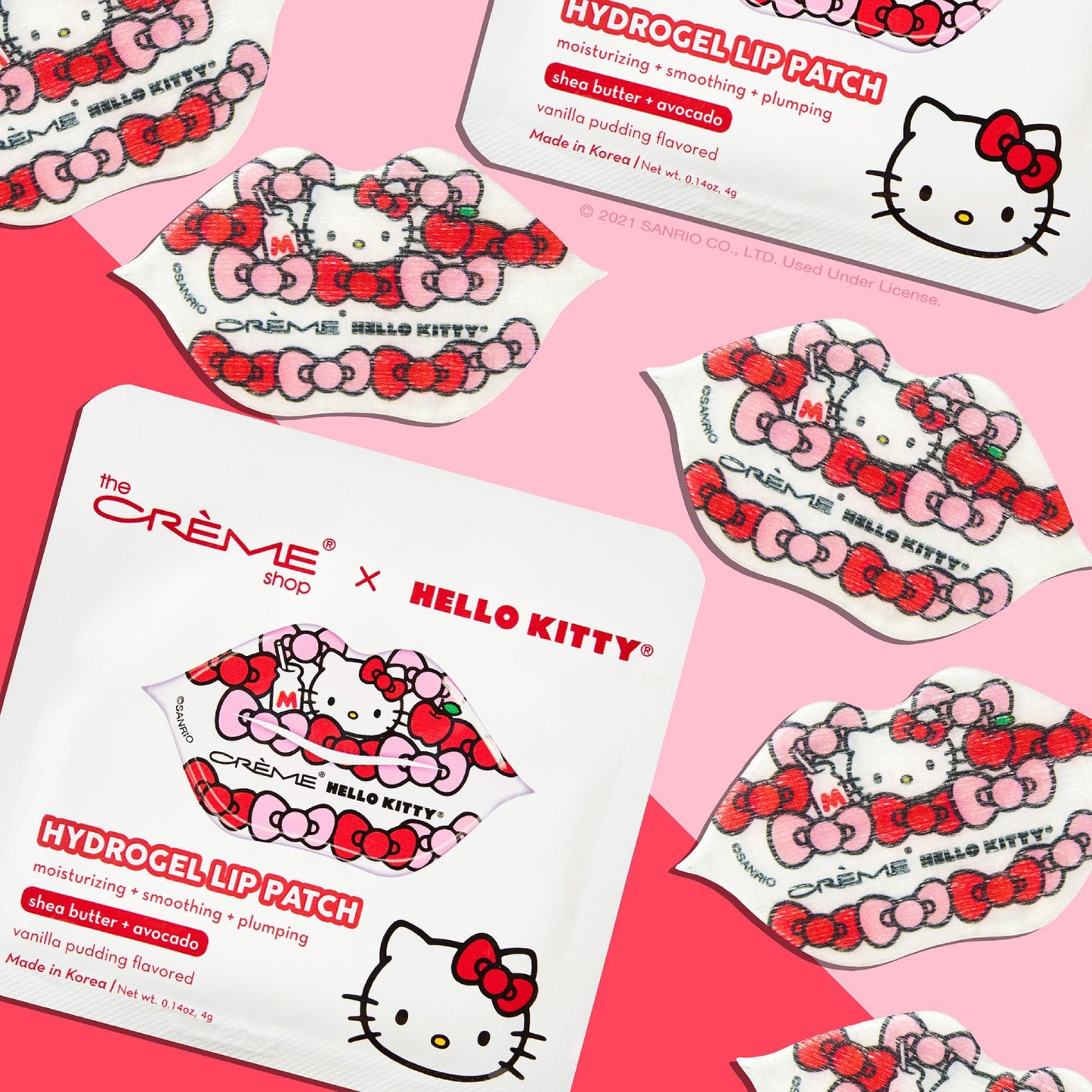 Parche de hidrogel para labios de The Crème Shop x Hello Kitty, 1,28 oz, sabor a pudín de vainilla