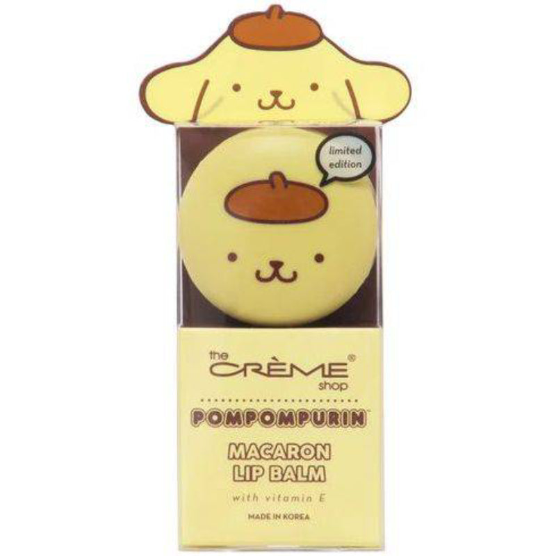 Bálsamo labial Holiday Macaron de The Crème Shop x Pompompurin, 0,26 oz, pudín de caramelo