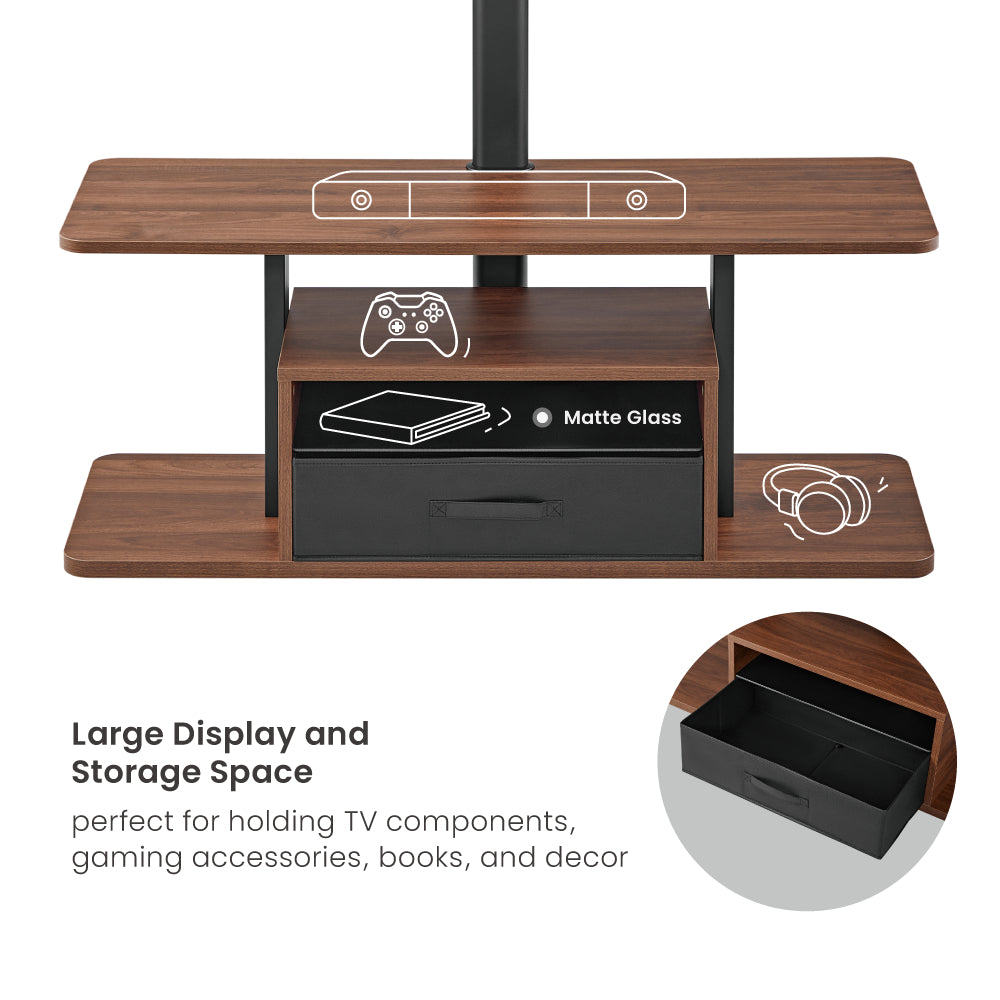 LUMI Entertainment Center TV Stand - Black/Walnut