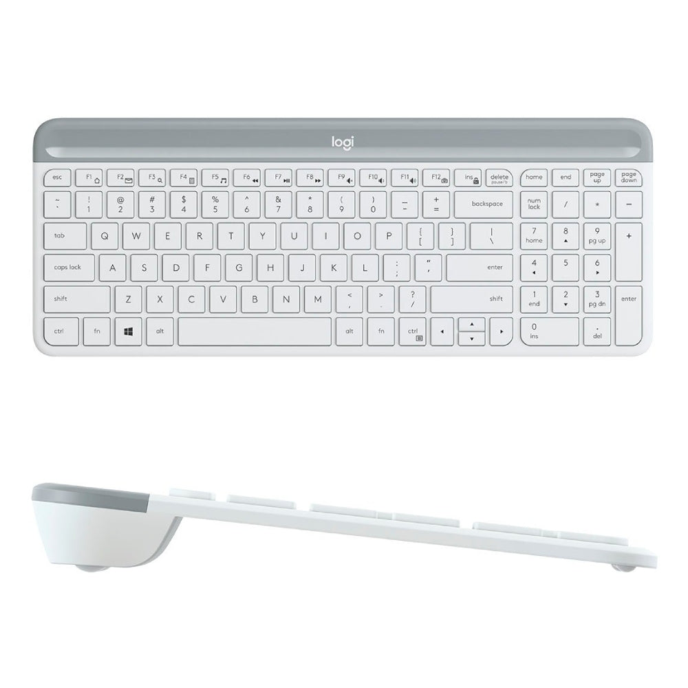 Logitech MK470 Slim Wireless Keyboard and Mouse - White